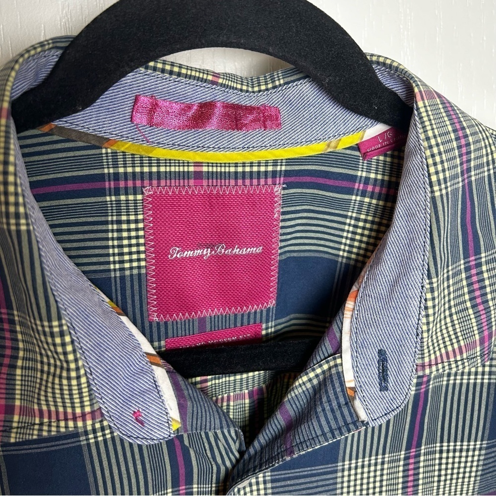Tommy Bahama Women’s Long Sleeve Button Down Plaid Blue/Pink Size Large